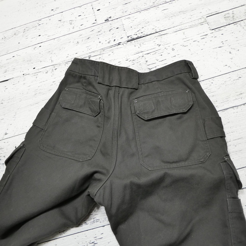 Duluth Trading Cargo Pants Mens 36x30 Green Canvas Fleece Lined Workwear Winter - Picture 6 of 8